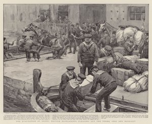The Evacuation of Crete, British Bluejackets clearing out the Turks, Bag and Baggage by Frank Dadd